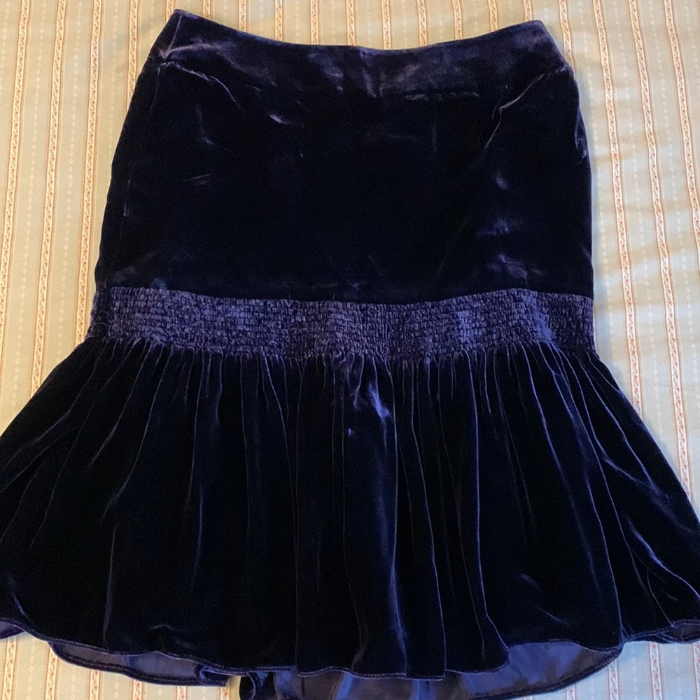 Georgio Armani Navy Velvet skirt- Made in Italy